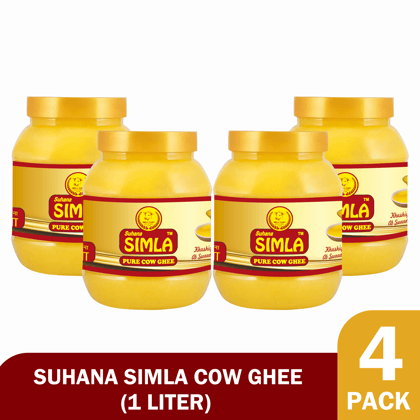Suhana Simla Premium 1 Liter Danedar Cow Ghee Pure Desi Ghee (PACK OF 4)