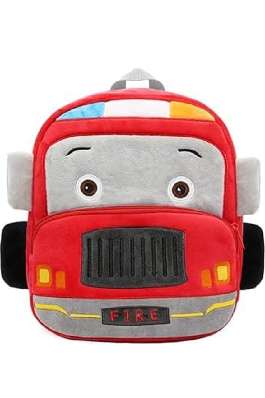 Cute Kids Backpack Toddler Fire Truck Bag Plush for Kids -Cartoon School Bag