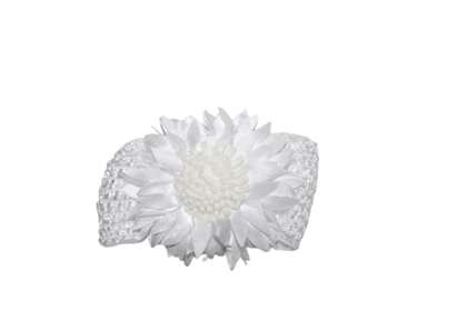 Baby Girl White Floral Headband Infant Hair Accessory Baby Girl White Floral Headband Infant Hair Accessory