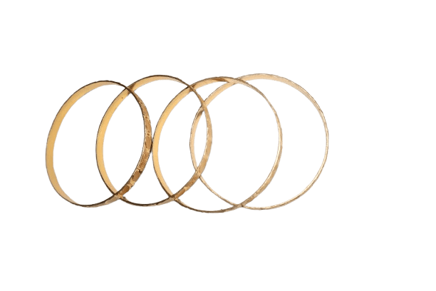 Set of Four Elegant Gold-Toned Metal Bangles for Women - Party and Festive Needs | Buy online on ZillyBuy