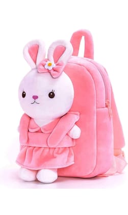 Kids Velvet School Bag Soft Plush Standard Cute Backpack Baby Girl Preschool Mini Travel Bags Ideal for Baby Girl & Baby Boy & Toddlers Picnic Carry Travelling Bags (2-5 Years)