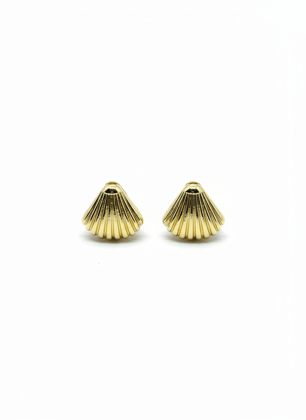 Elegant Gold Plated Seashell Charm Beads (Pair) for Jewelry Making