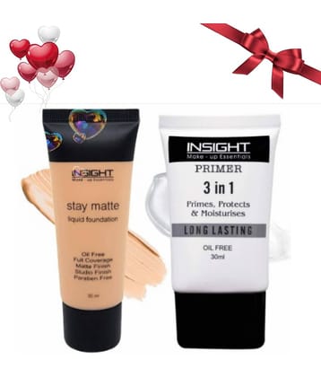 Insight Makeup Kit Primer & Stay Matte Liquid Foundation Complete Base Set (Pack of 2)