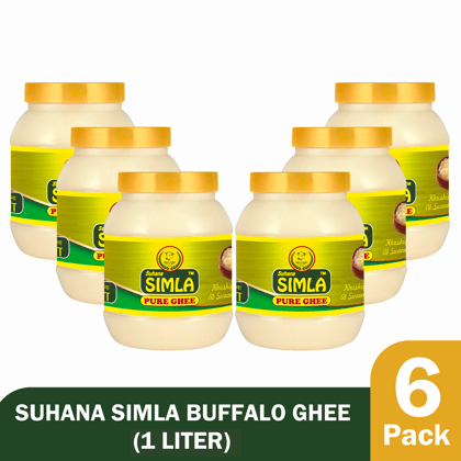 Suhana Simla Buffalo Ghee 1 Liter (Pack of 6)