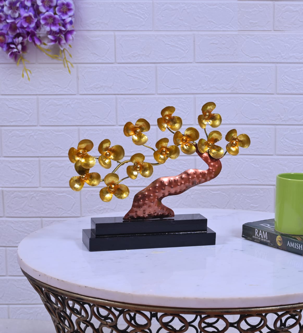 Handcrafted Iron Table Decor Tree Artistic Home Accent Decorative Iron Tree Showpiece Tabletop Metal Art