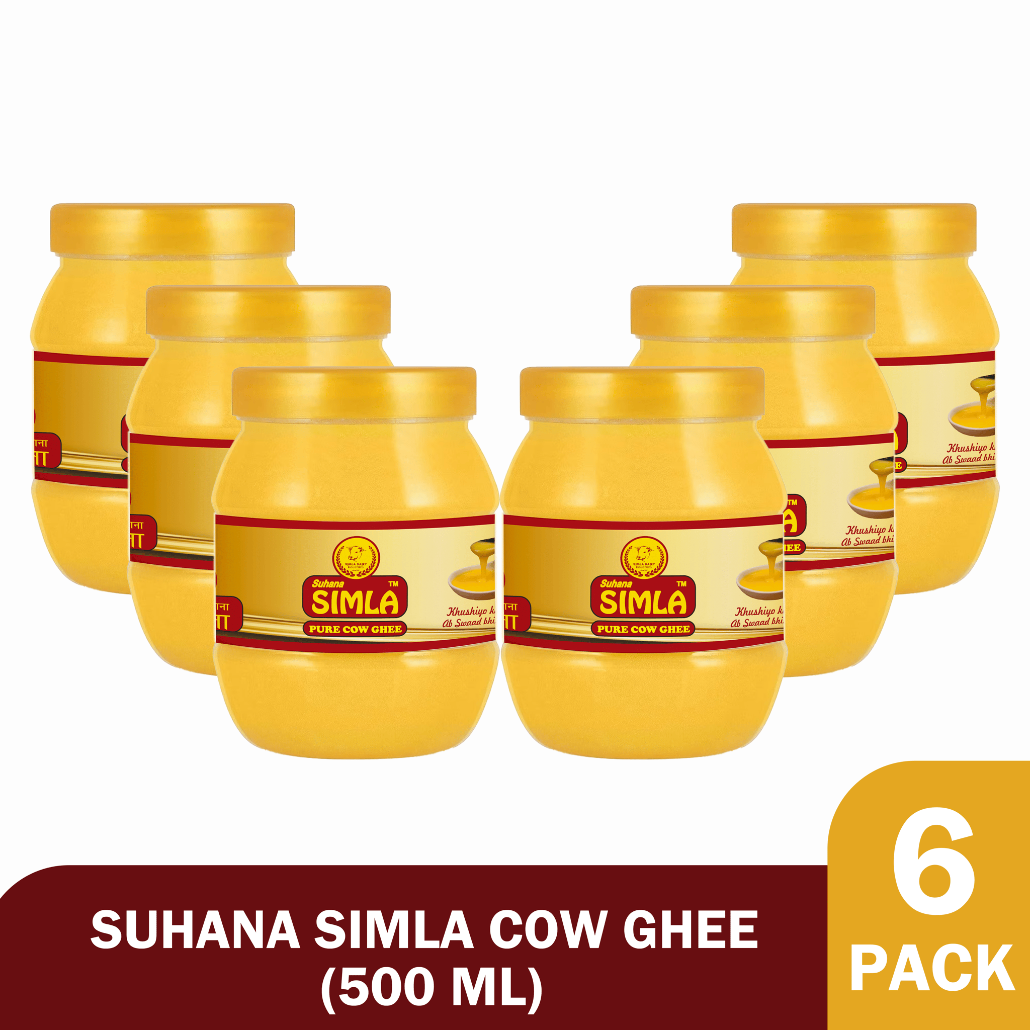 Suhana Simla Pure Cow Ghee 500 ML ( Pack of 6 )