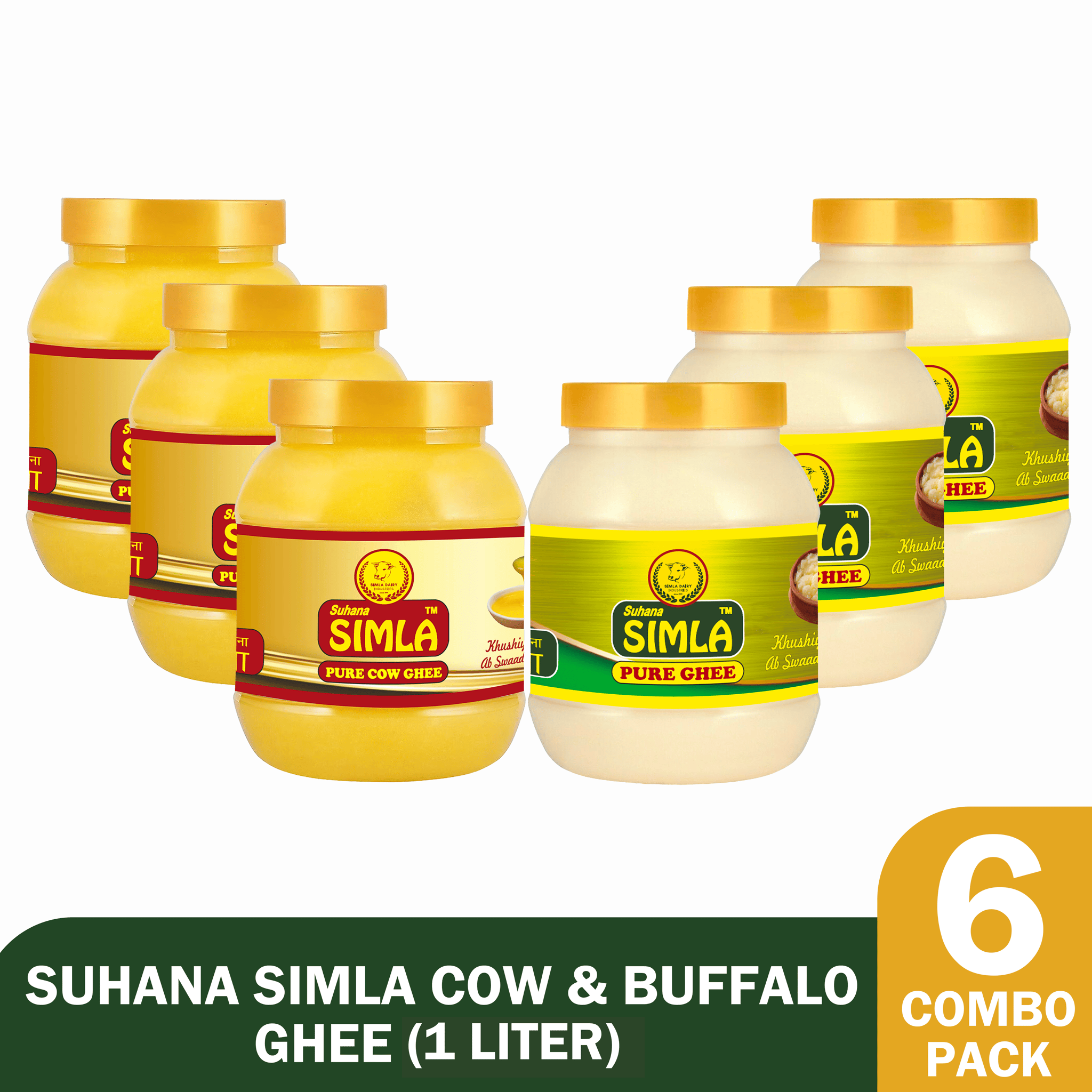 Suhana Simla Pure Ghee Combo Pack (6 x 1 Liter)