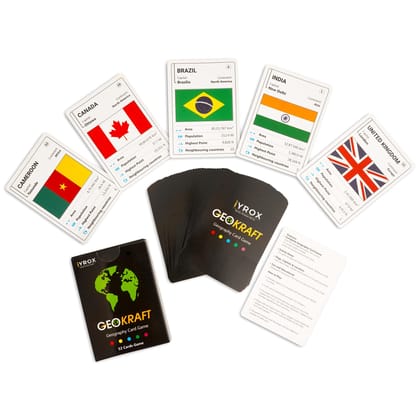 iYROX Kids Country Trump Cards – Educational Geography Game & Return Gift (Multicolor, Ages 5–12)