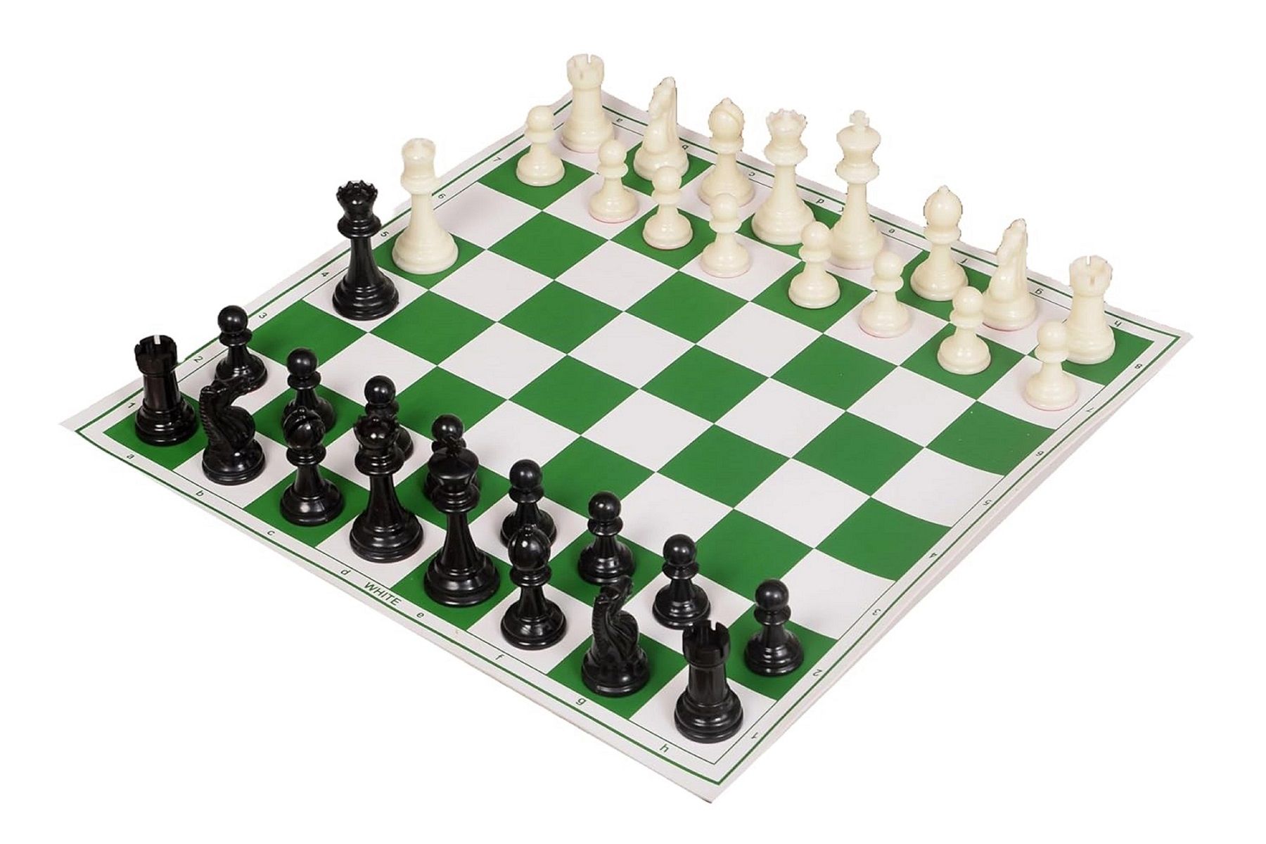 iYROX 18×18 Inch Foldable Vinyl Chess Game – 34 Pieces with Storage Bag (Green)
