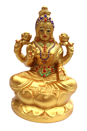 Golden Goddess Lakshmi Idol for Pooja & Home Decor