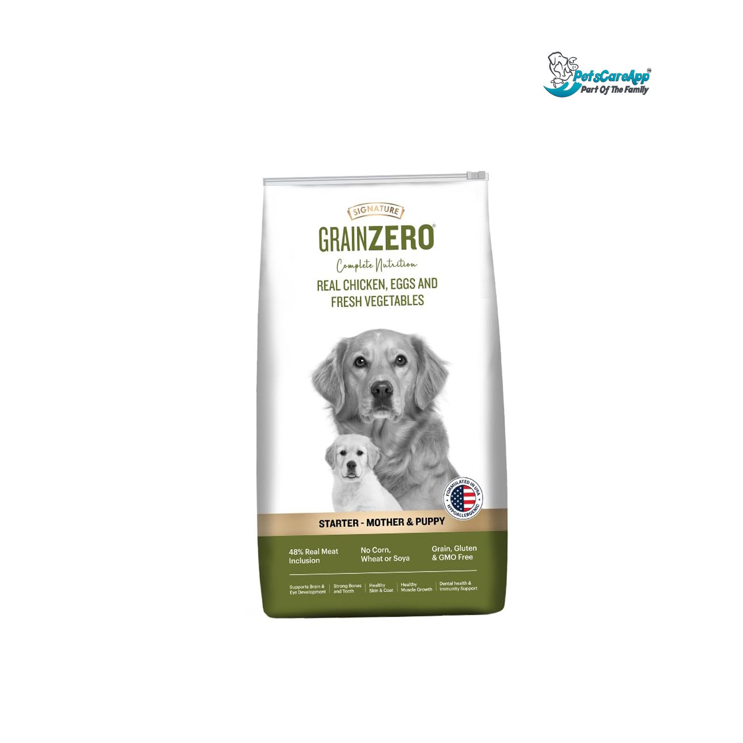 Grain Zero Real Chicken, Egg and Vegetables Starter Dry Dog Food