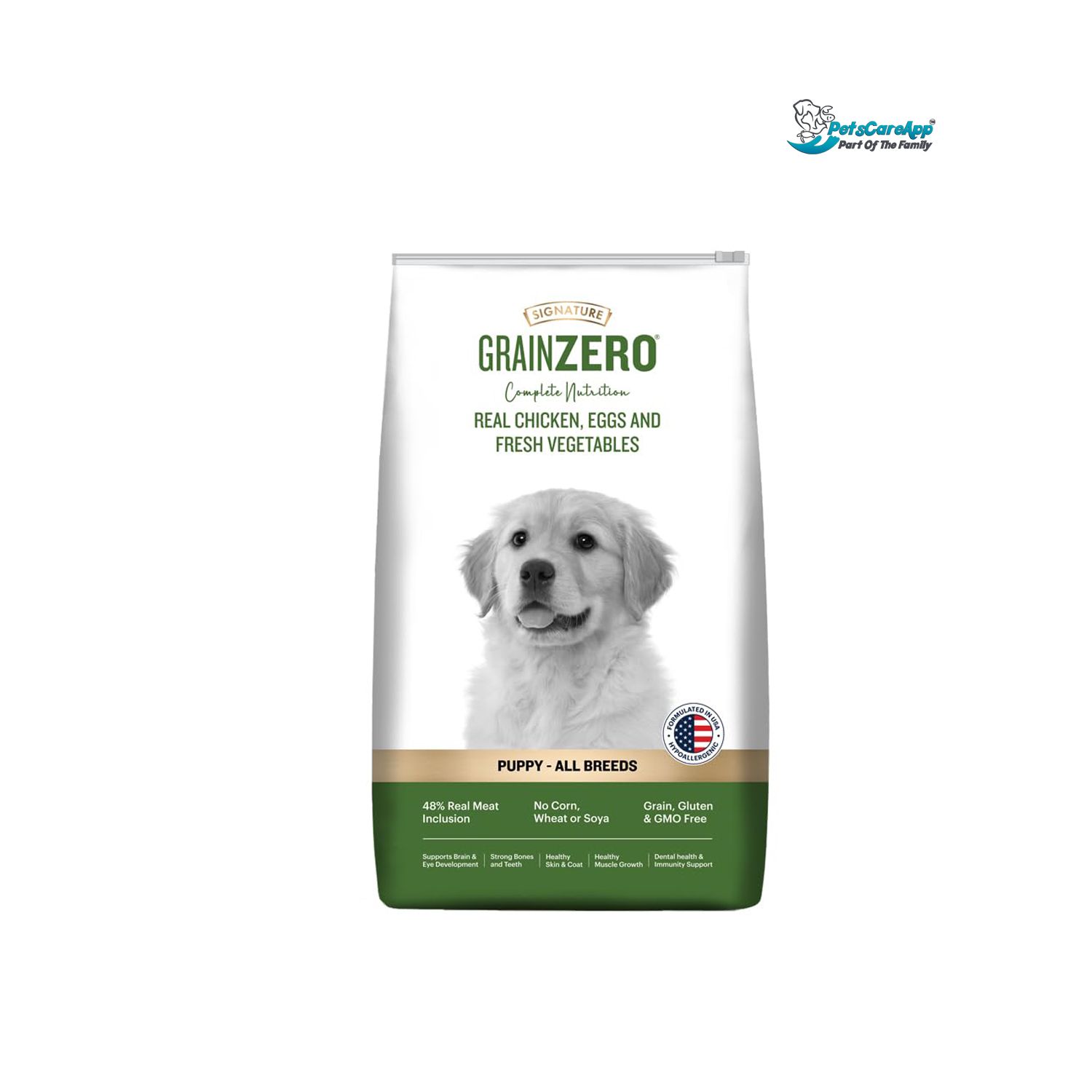 Grain Zero Real Chicken, Egg and Vegetables Puppy Dry Dog Food 1.2kg 