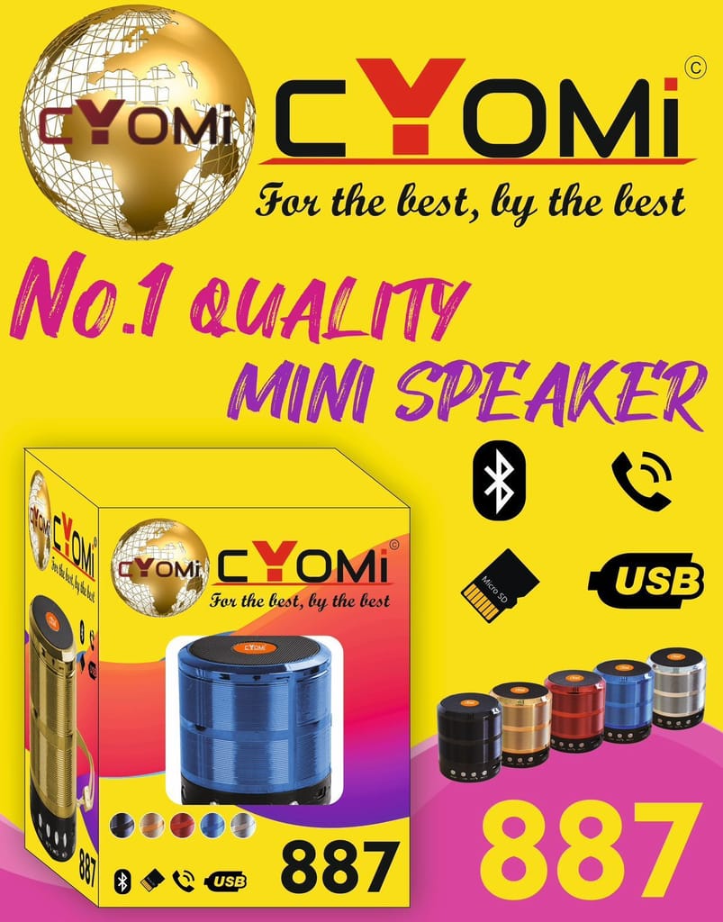 CYOMI No.1 Quality Portable Mini Bluetooth Speaker with USB & Micro SD Support