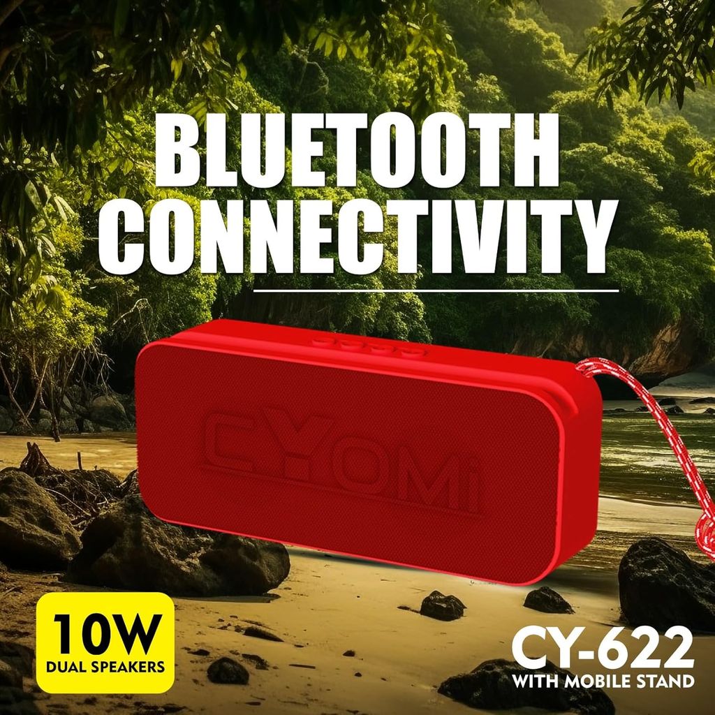 CYOMI CY-623 10W Dual Speaker with Bluetooth, USB, FM & Mobile Stand