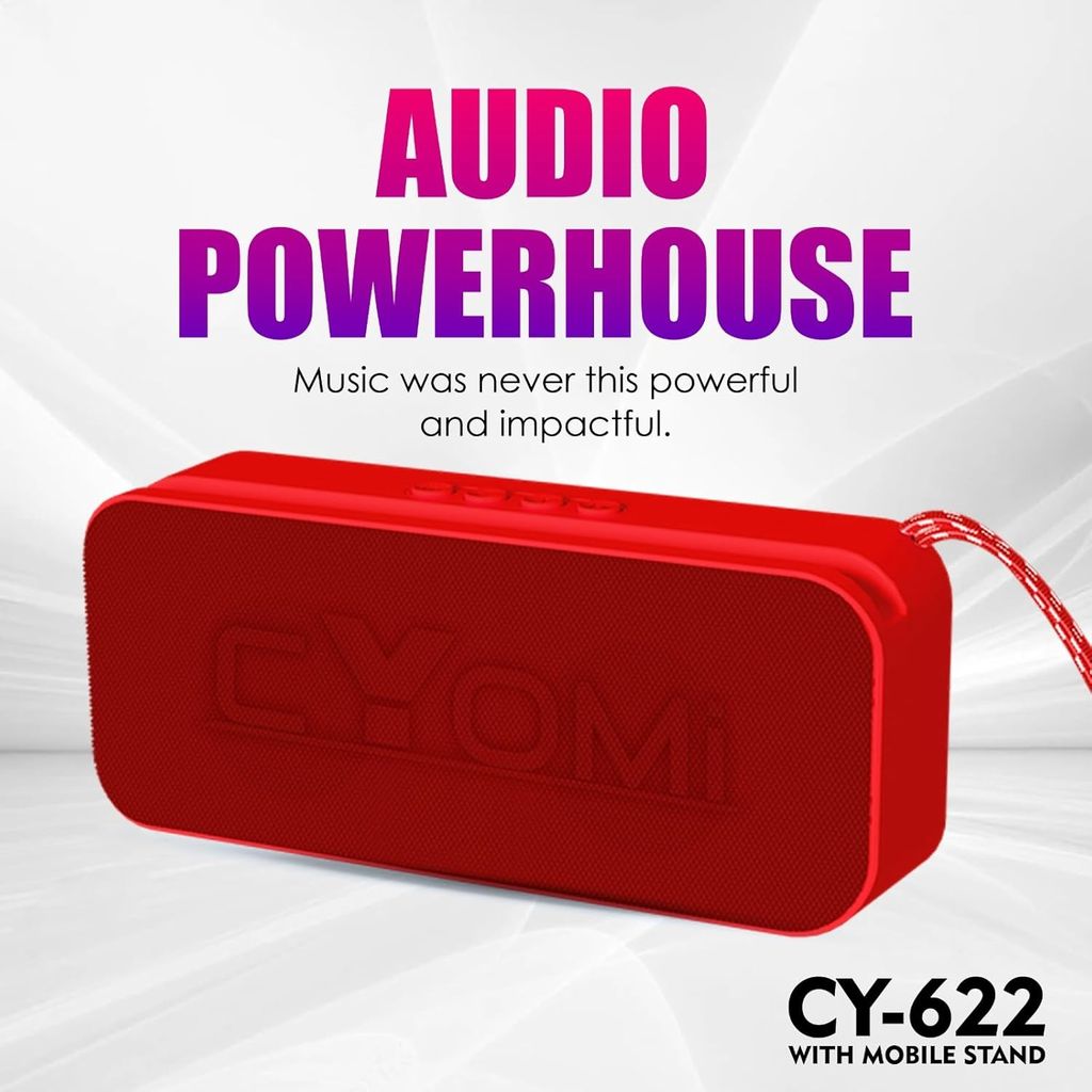 CYOMI CY-623 10W Dual Speaker with Bluetooth, USB, FM & Mobile Stand