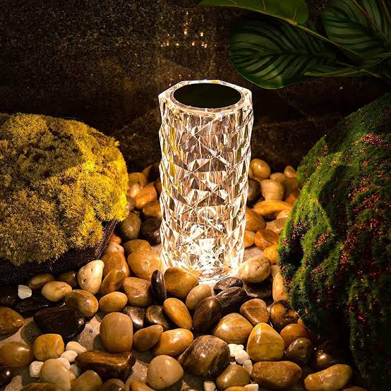 Crystal Rose Diamond LED Table Lamp with Remote, RGB Touch Control Night Light