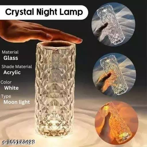 Crystal Rose Diamond LED Table Lamp with Remote, RGB Touch Control Night Light