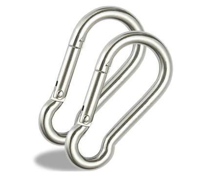 Stainless Steel Carabiner Clips - Heavy Duty Snap Hook Set (Pack of 2 Pcs)
