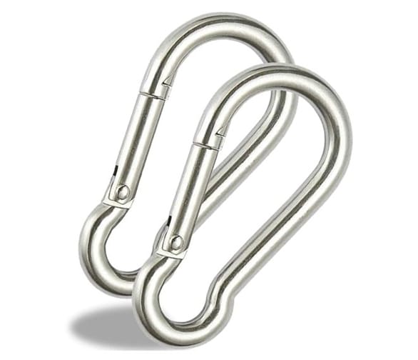 Stainless Steel Carabiner Clips - Heavy Duty Snap Hook Set (Pack of 2 Pcs)