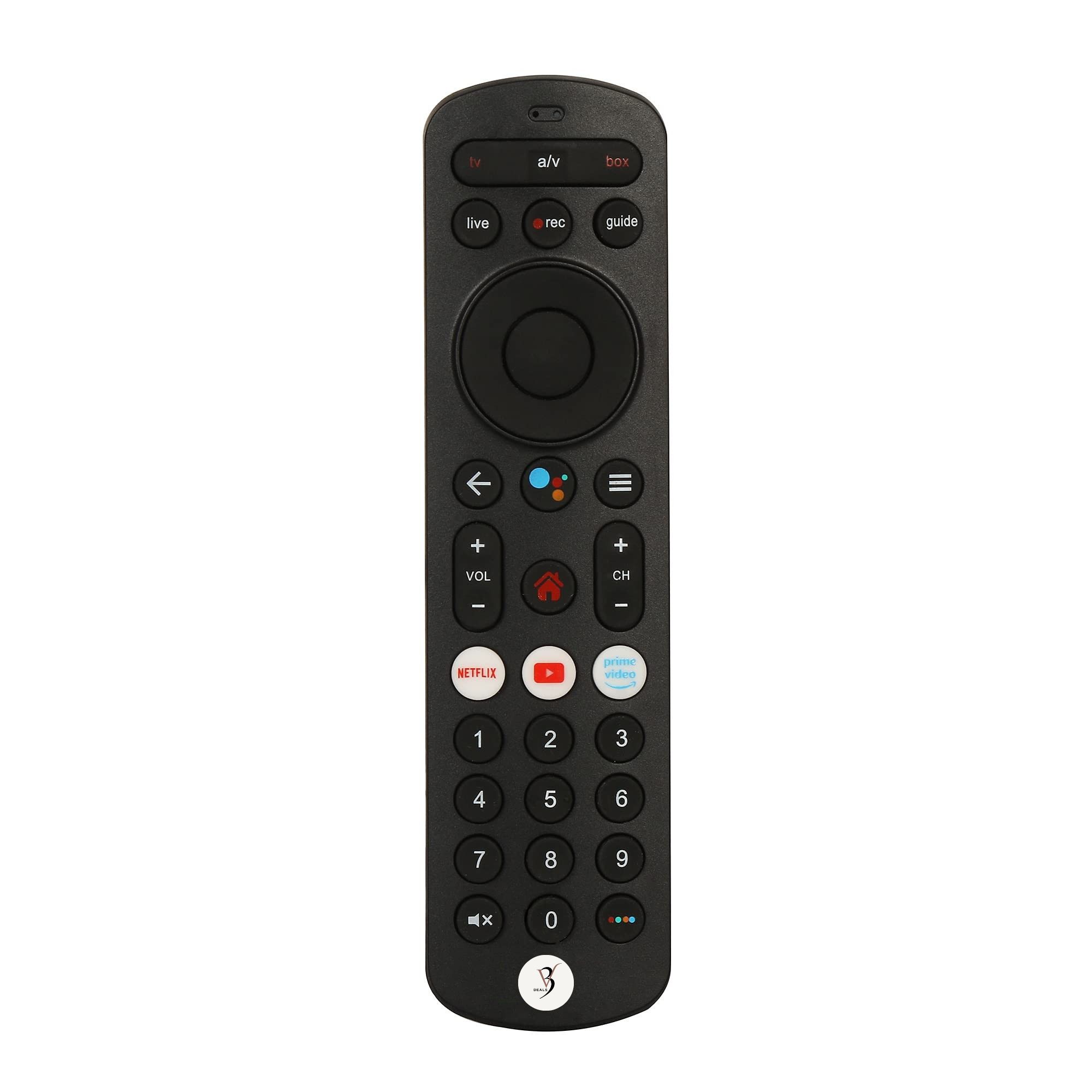V3Deals Remote Control Compatible for Airtel Xstream Set Top Box HD & SD with Non Voice Function (Please Match Old Remote Before Order) with Netflix YouTube and Prime Video hotkeys (Airtel Xstream)