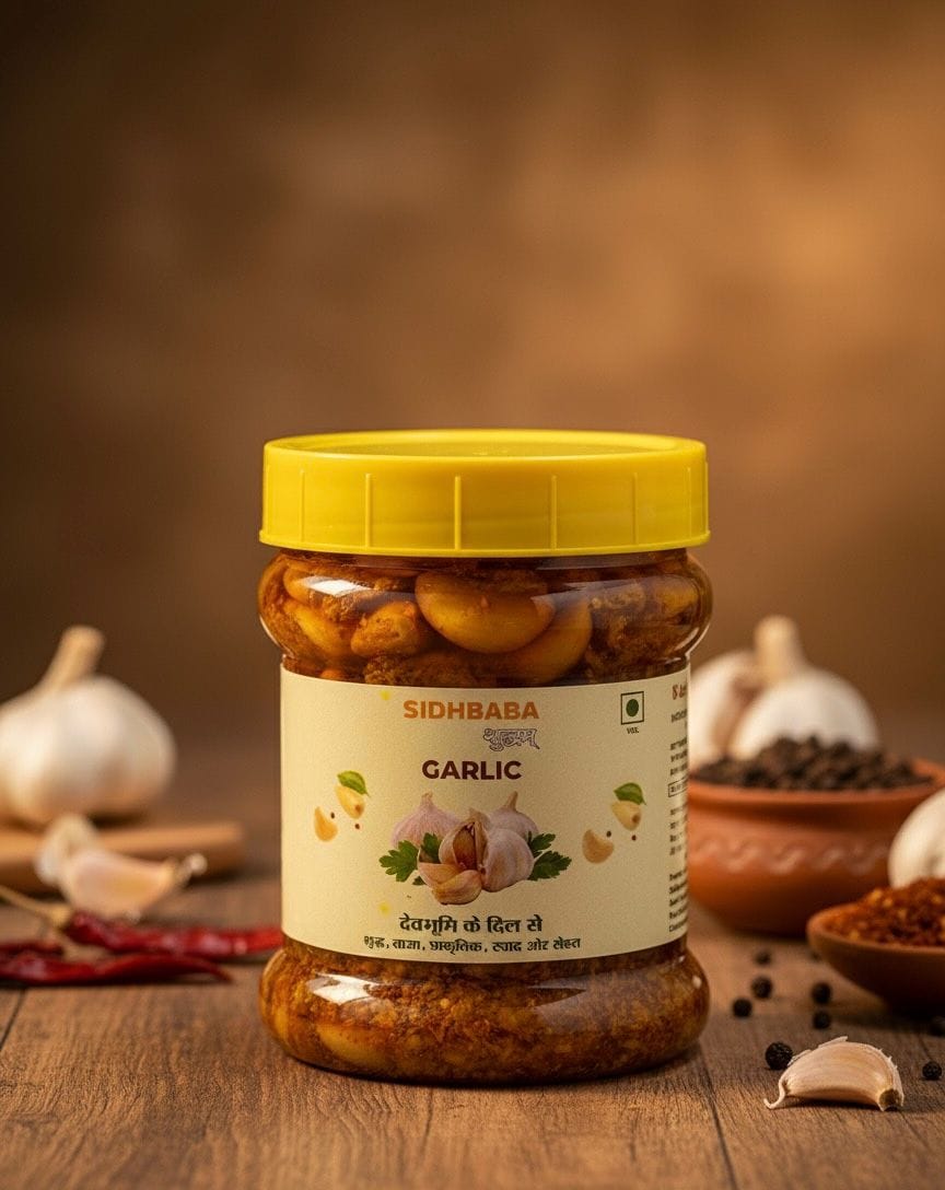 SIDHBABAFPO Homemade Garlic Pickle - Tangy & Spicy
