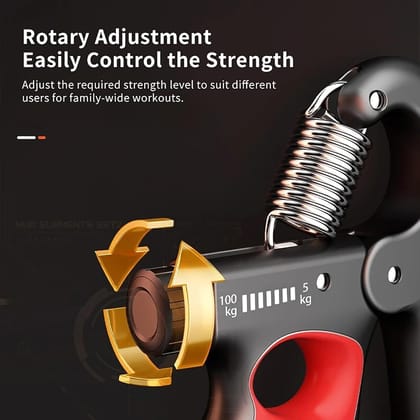Qawvler Hand Gripper Strengthener, Adjustable 5 to 100 kg Resistance, Counter LCD Display with Grip Handles Multicolor (Pack of 1)