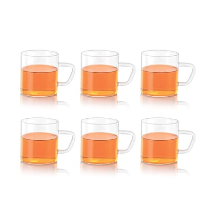 Borosil Vision 6 Pcs Tea n Coffee Borosillicate Glass 190 ml Classic Mug Set | Microwave Safe, Scratch Resistance, Lightweight | for Chai, Green Tea, Milk | Transparent Borosil Vision 6 Pcs Tea n Coffee Borosillicate Glass 190 ml Classic Mug Set | Microwave Safe, Scratch Resistance, Lightweight | for Chai, Green Tea, Milk | Transparent
