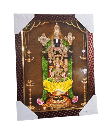 Lord Venkateswara Swamy & Goddess Lakshmi Photo Frame Divine Wall Art