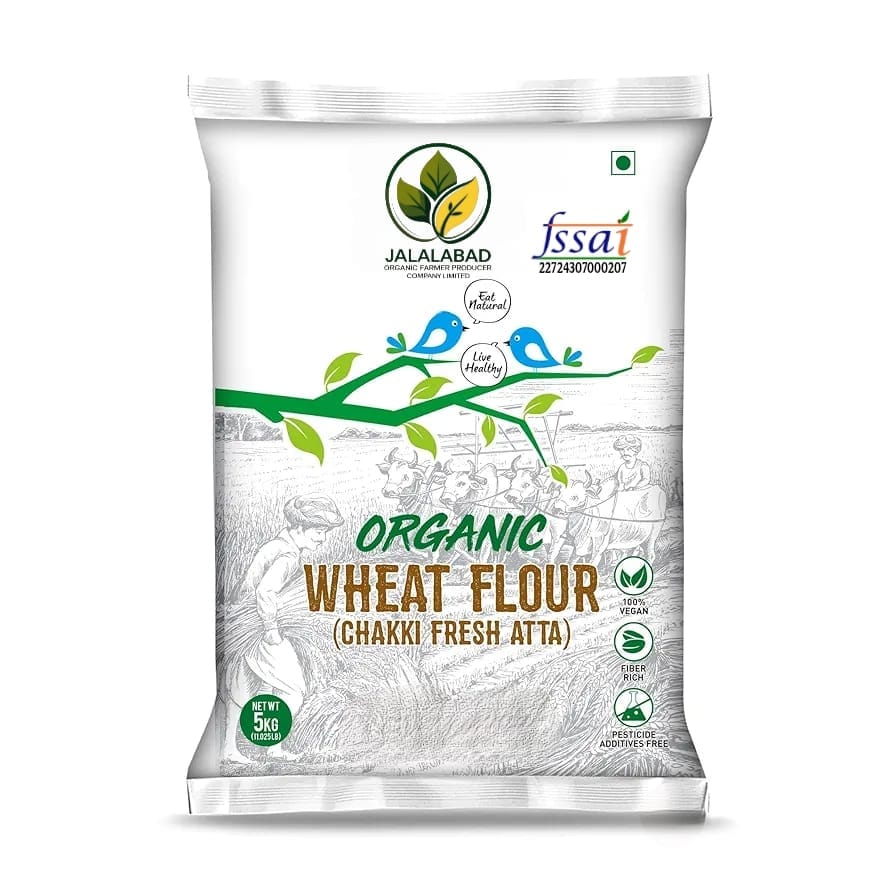 JALALABAD Organic Chakki Fresh Wheat Flour Atta 5KG