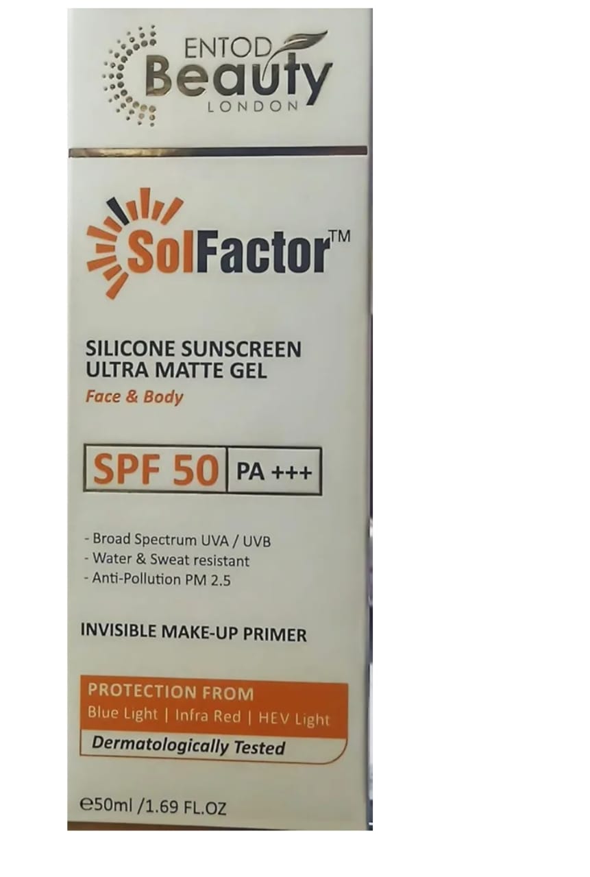 SolFactor Silicone Sunscreen Ultra Matte Gel SPF 50 - Face & Body