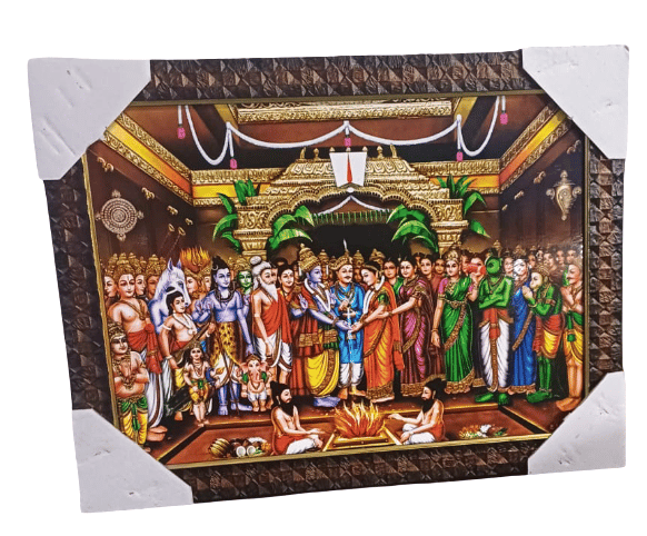 Lord Rama Sita Wedding Divine Ceremony Framed Religious Wall Art Print