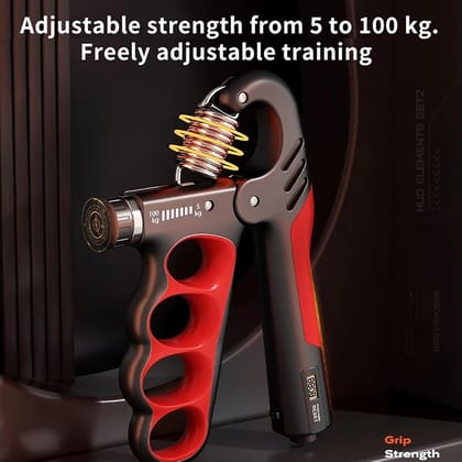 Hand Gripper Adjustable (5 to  100 kg)  Forearm Strengthener With Counting Repetition Gripper Multicolor (Pack of 1)