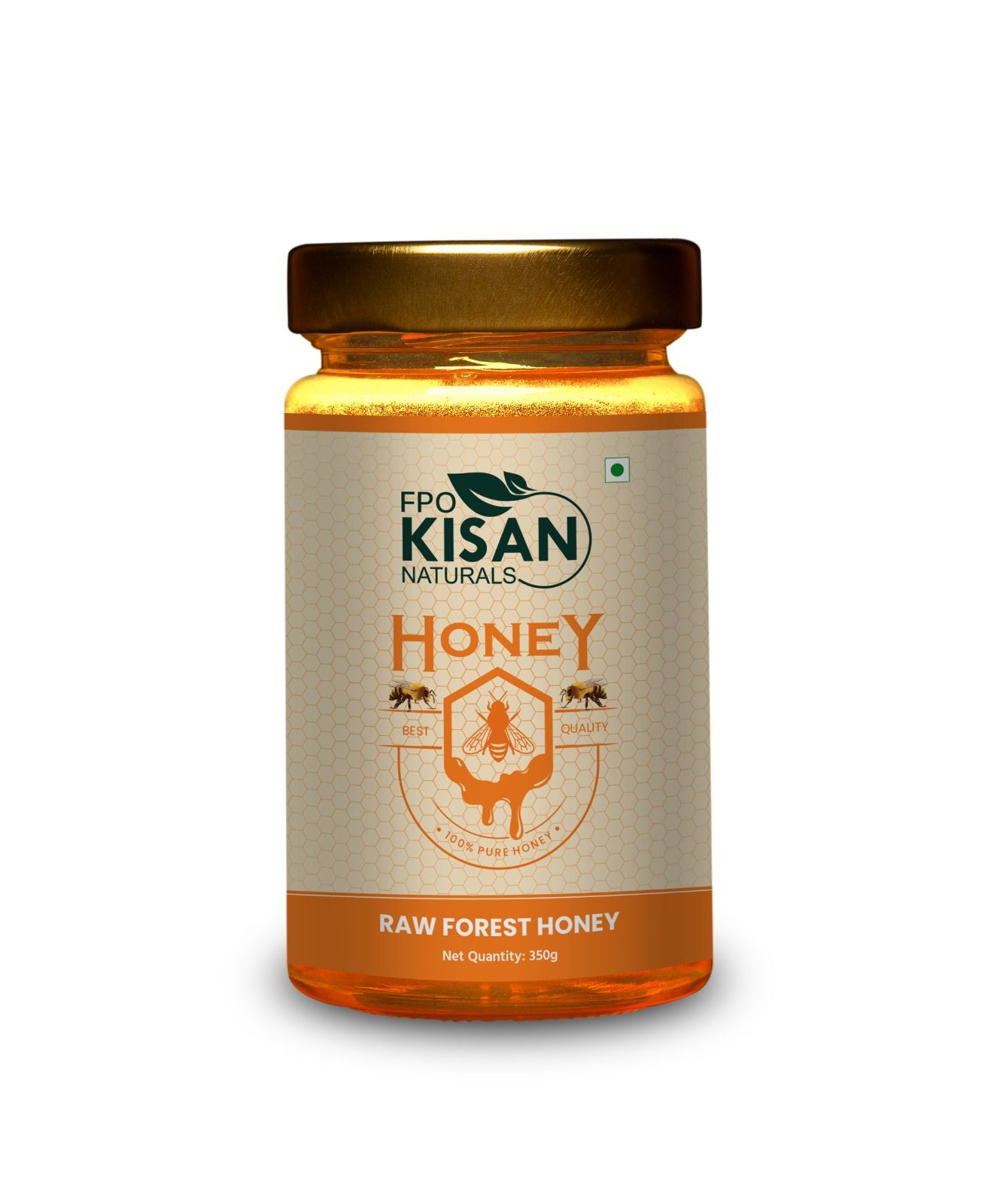 FPO Kisan Naturals Raw Forest Honey - 350g Pure & Natural
