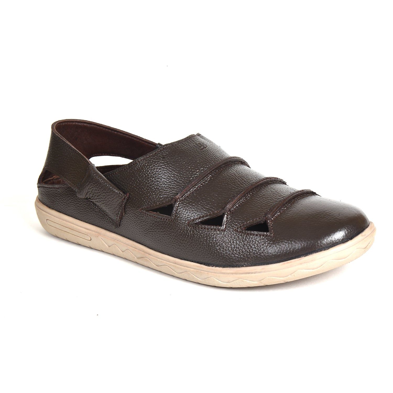 Men's Pure Leather Brown Sandals-6