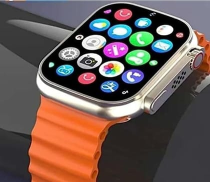 Stylish Smartwatch with Vibrant Orange Band and App Display