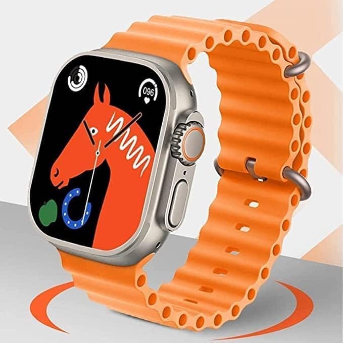 Smartwatch with Vibrant Orange Ocean Band - Fitness Tracker & Health Monitor