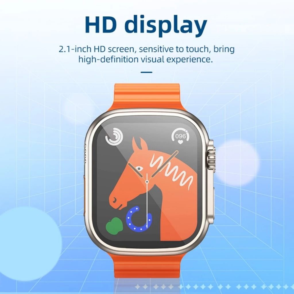 Smartwatch with 2.1-inch HD Display and Orange Strap