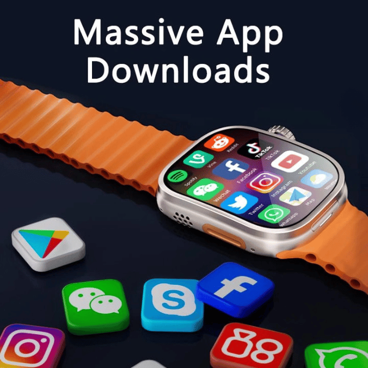 Smartwatch with 2.1-inch HD Display and Orange Strap