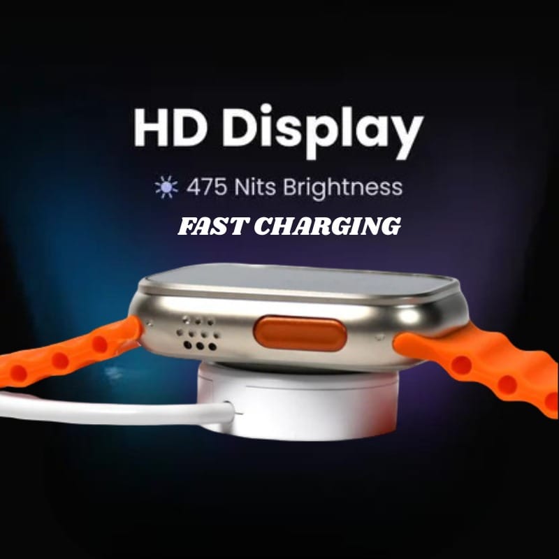 T800 Smart Watch with Orange Silicone Strap