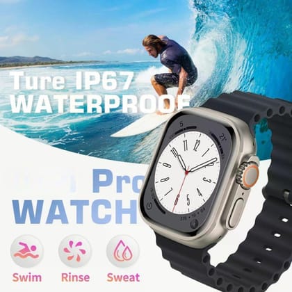 IP67 Waterproof Pro Smartwatch with Dark Grey Strap