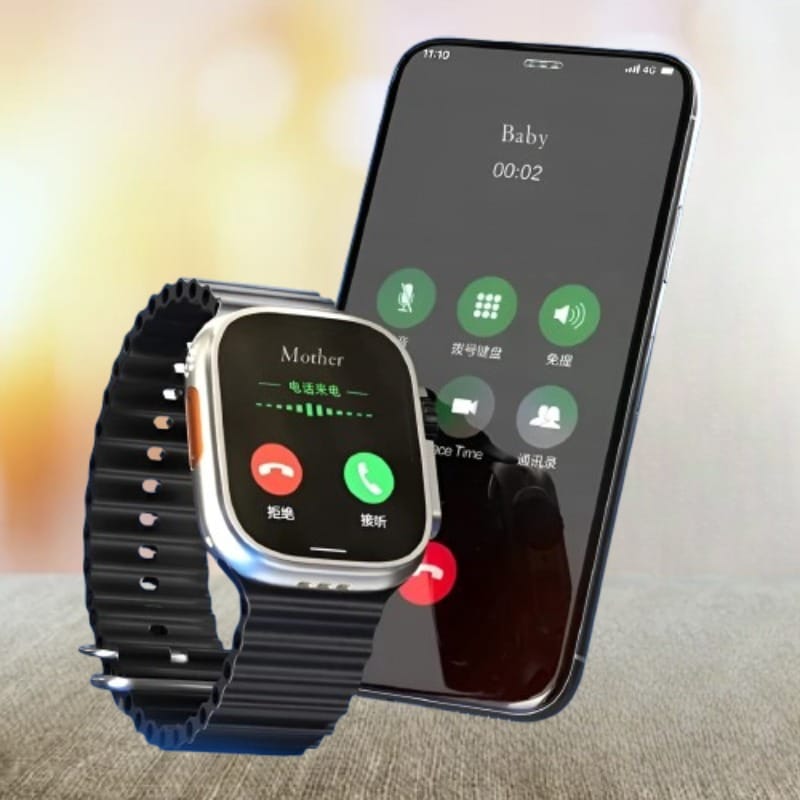 Smartwatch with Calling Feature & Fitness Tracking, Black Strap