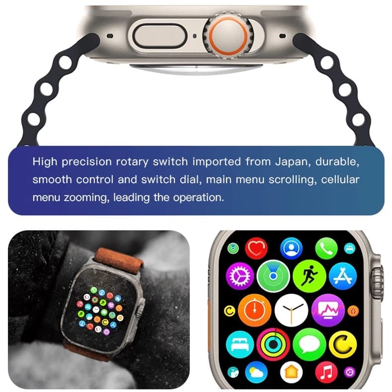 Smartwatch with Calling Feature & Fitness Tracking, Black Strap