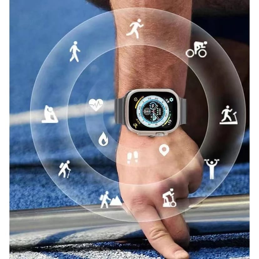 Smartwatch with HD Display & Dark Blue Sport Band