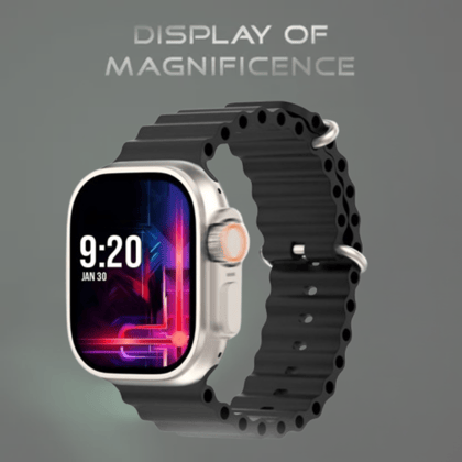 Elite Smartwatch with Black Strap and Silver Casing