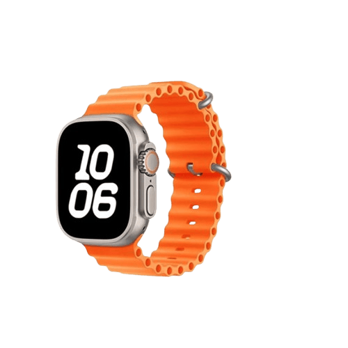 Smartwatch with Vibrant Orange Ocean Band - Durable & Stylish
