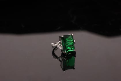 Emerald CZ Statement Ring