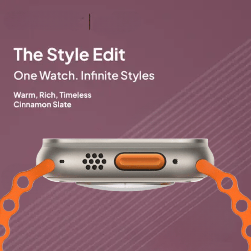 Stylish Orange Strap Smartwatch with Metallic Casing and Digital Display