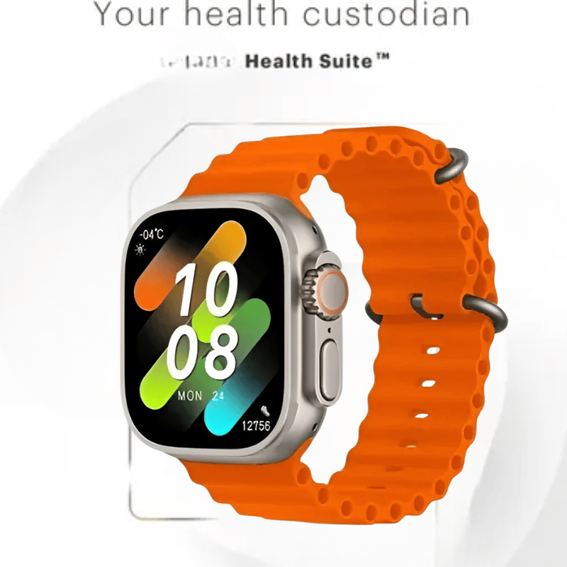 Wland Health Suite Smart Watch with Vibrant Orange Strap