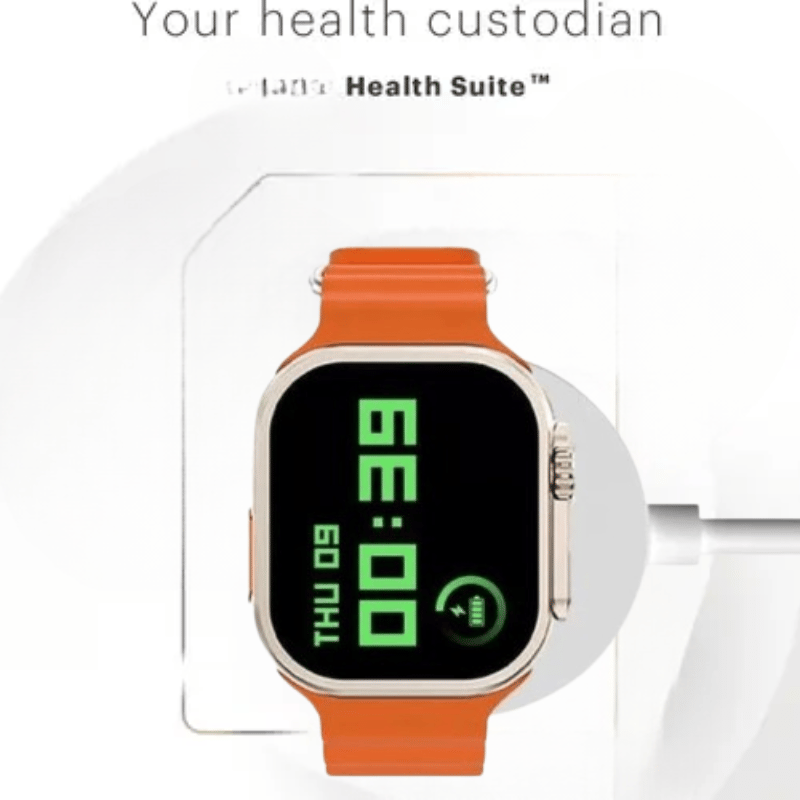 Wland Health Suite Smart Watch with Vibrant Orange Strap
