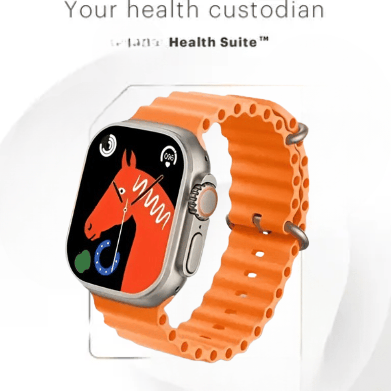 Vibrant Orange Smartwatch with Health Tracking & Stylish Design